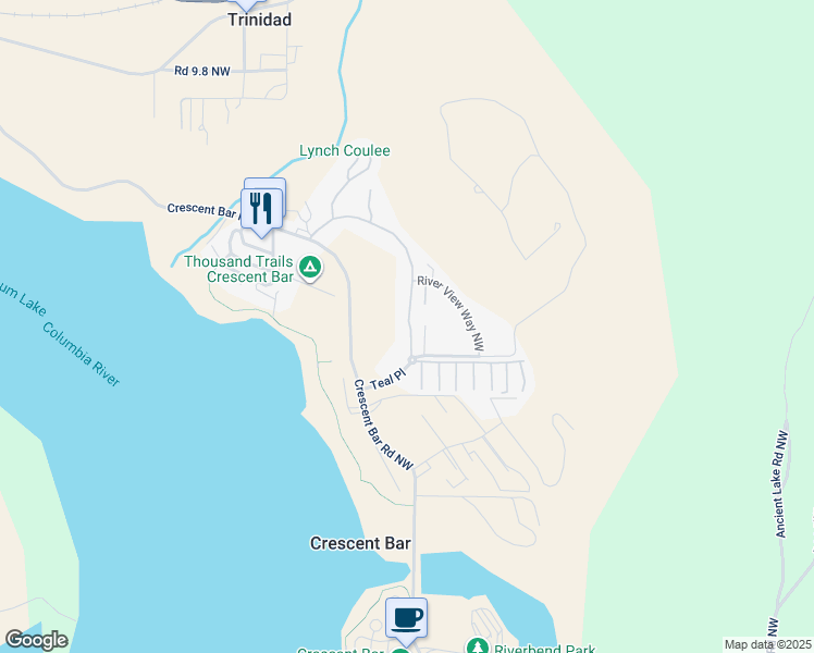 map of restaurants, bars, coffee shops, grocery stores, and more near 23466 Sunserra Loop in Quincy
