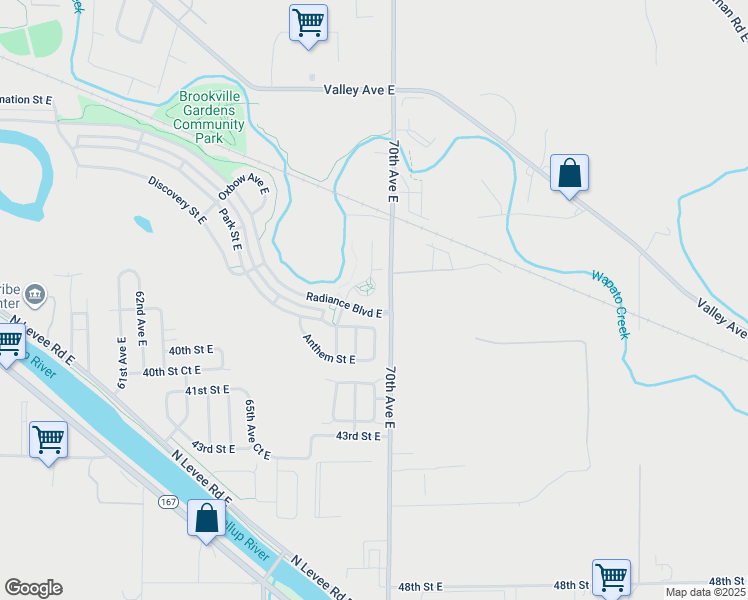 map of restaurants, bars, coffee shops, grocery stores, and more near 3845 Tribute Avenue in Fife