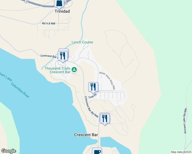 map of restaurants, bars, coffee shops, grocery stores, and more near 23370 Sunserra Loop in Quincy