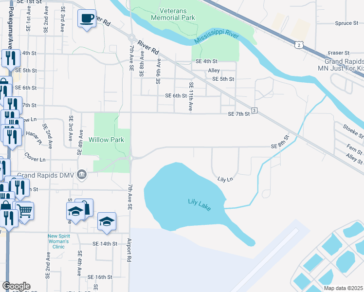 map of restaurants, bars, coffee shops, grocery stores, and more near in Grand Rapids