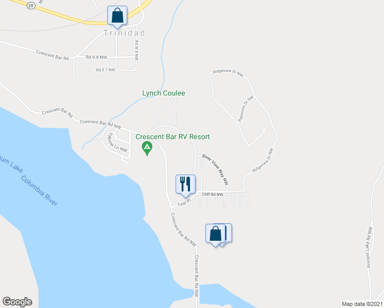map of restaurants, bars, coffee shops, grocery stores, and more near 23370 Sunserra Loop in Quincy