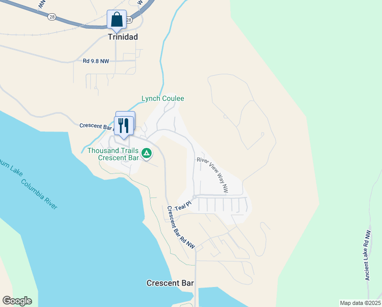 map of restaurants, bars, coffee shops, grocery stores, and more near 23370 Sunserra Loop in Quincy