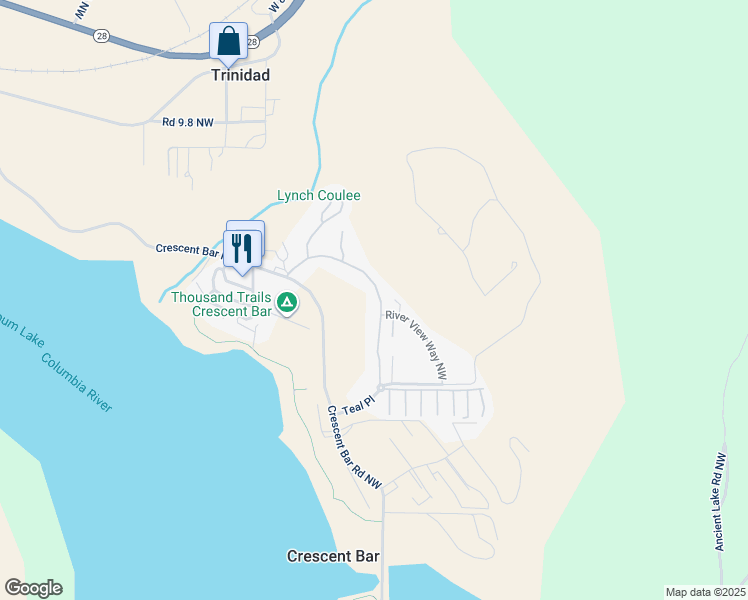 map of restaurants, bars, coffee shops, grocery stores, and more near 23370 Sunserra Loop in Quincy