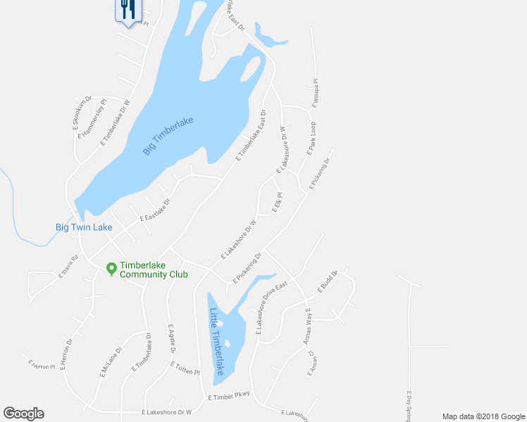 map of restaurants, bars, coffee shops, grocery stores, and more near 21 East Elk Place in Shelton