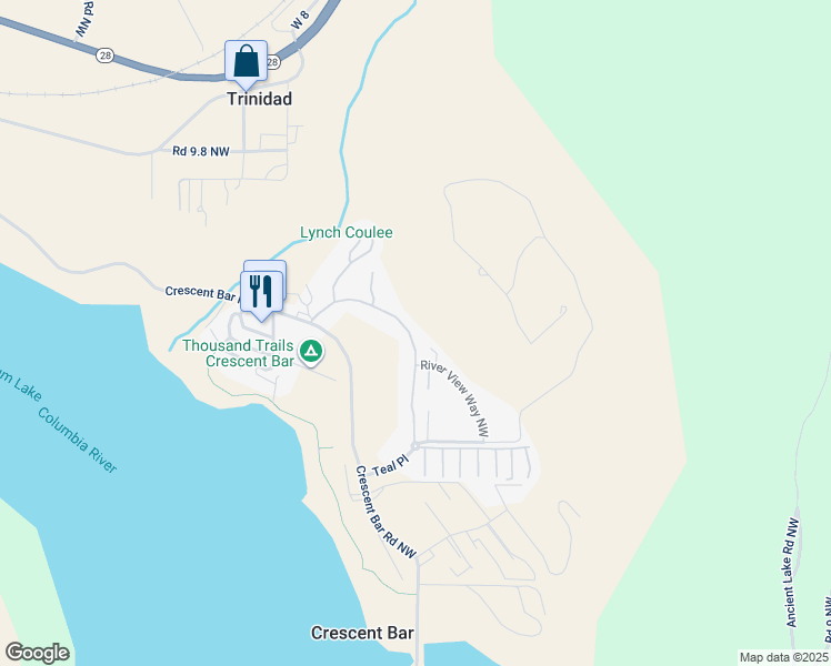 map of restaurants, bars, coffee shops, grocery stores, and more near 23349 Sunserra Loop in Quincy
