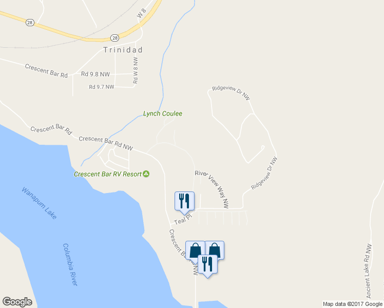 map of restaurants, bars, coffee shops, grocery stores, and more near 23283 Sunserra Loop in Quincy