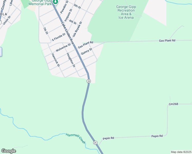 map of restaurants, bars, coffee shops, grocery stores, and more near 55670 State Highway M26 in Calumet Township