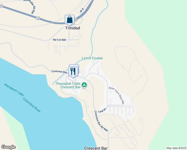 map of restaurants, bars, coffee shops, grocery stores, and more near 23122 Sunserra Loop in Quincy