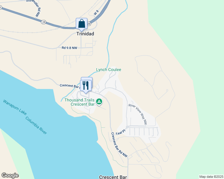 map of restaurants, bars, coffee shops, grocery stores, and more near 23122 Sunserra Loop in Quincy