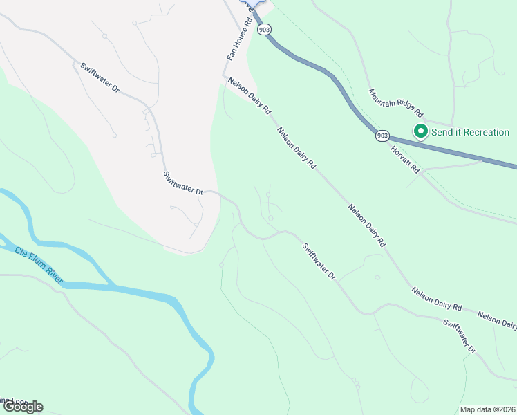 map of restaurants, bars, coffee shops, grocery stores, and more near Swiftwater Drive in Cle Elum
