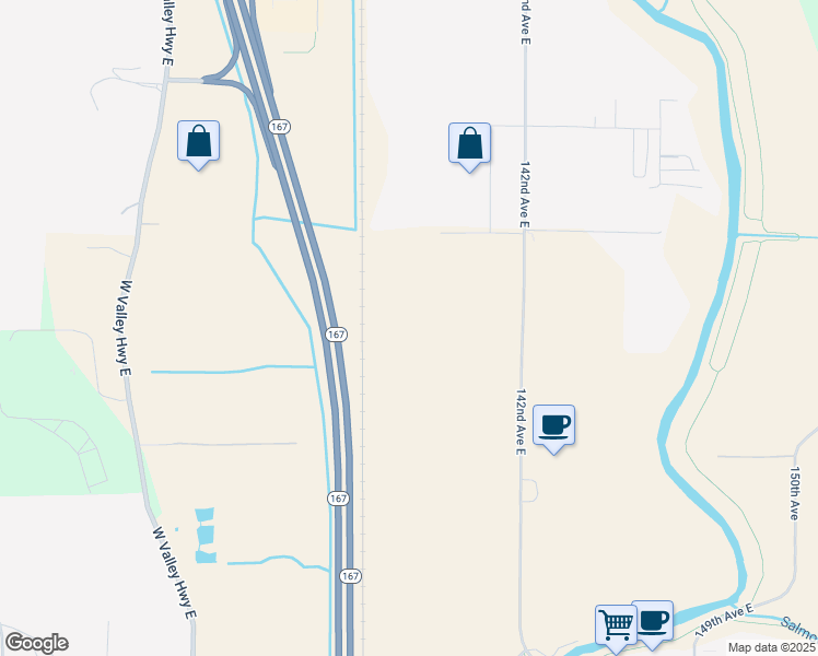 map of restaurants, bars, coffee shops, grocery stores, and more near 3324 142nd Avenue East in Sumner