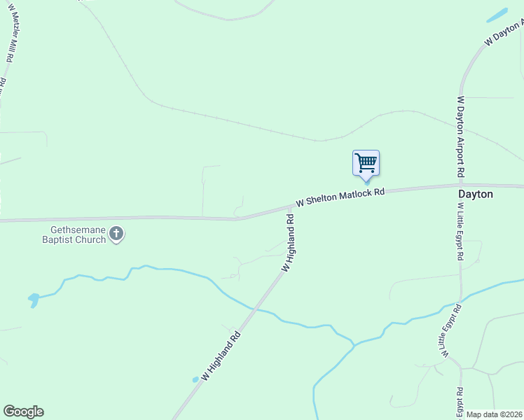 map of restaurants, bars, coffee shops, grocery stores, and more near 7820 West Shelton Matlock Road in Shelton