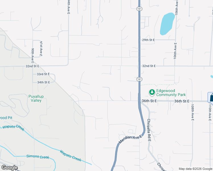 map of restaurants, bars, coffee shops, grocery stores, and more near 3408 99th Avenue East in Edgewood