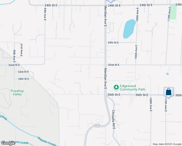 map of restaurants, bars, coffee shops, grocery stores, and more near 3301 100th Avenue East in Edgewood