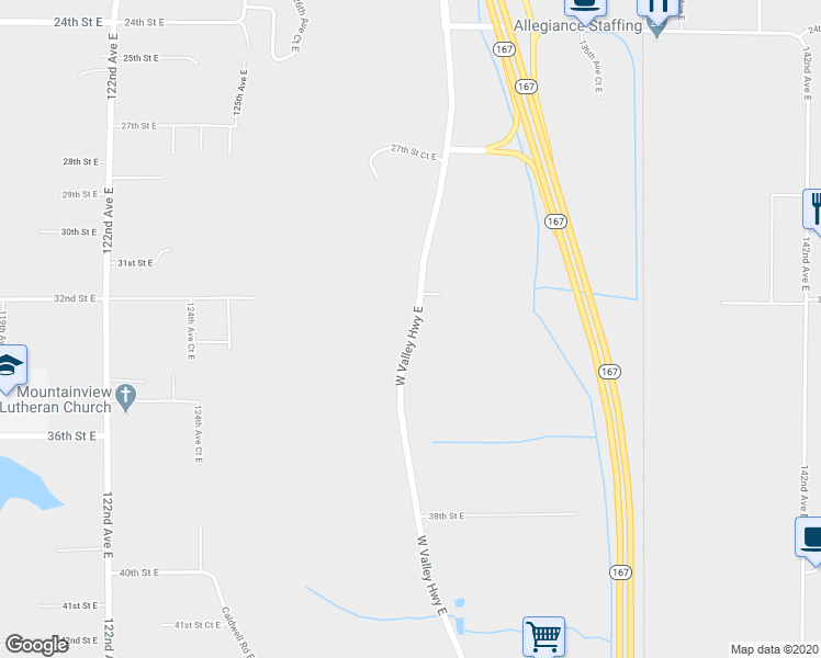map of restaurants, bars, coffee shops, grocery stores, and more near 3206 West Valley Highway East in Sumner