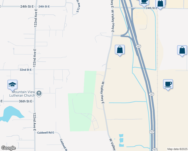 map of restaurants, bars, coffee shops, grocery stores, and more near 3206 West Valley Highway East in Sumner