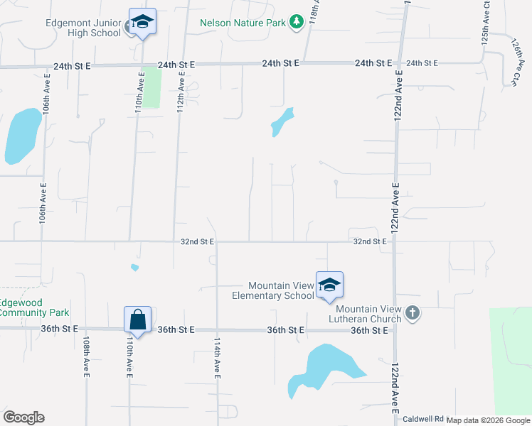 map of restaurants, bars, coffee shops, grocery stores, and more near 11519 32nd Street East in Edgewood