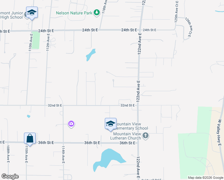map of restaurants, bars, coffee shops, grocery stores, and more near 11913 30th Street East in Edgewood