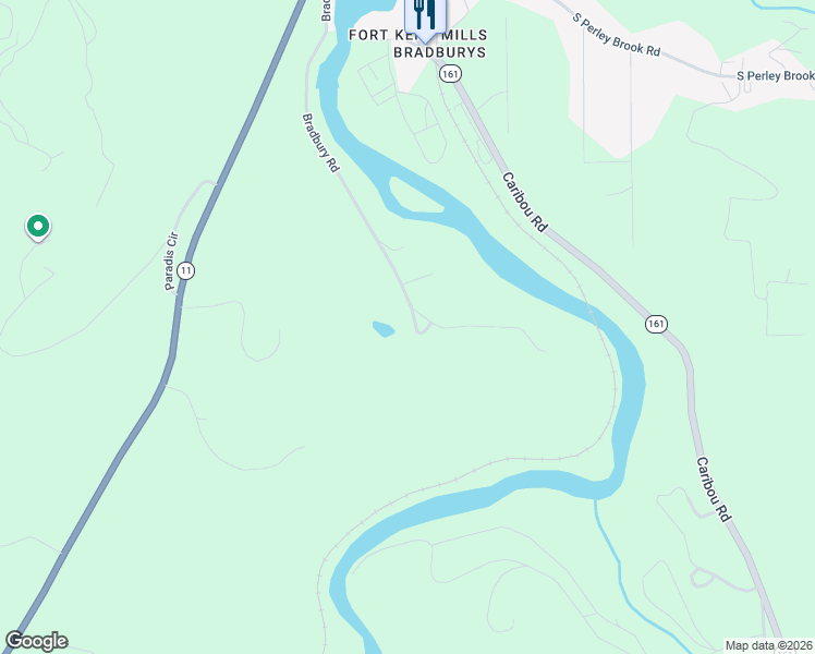 map of restaurants, bars, coffee shops, grocery stores, and more near 175 Bradbury Road in Fort Kent