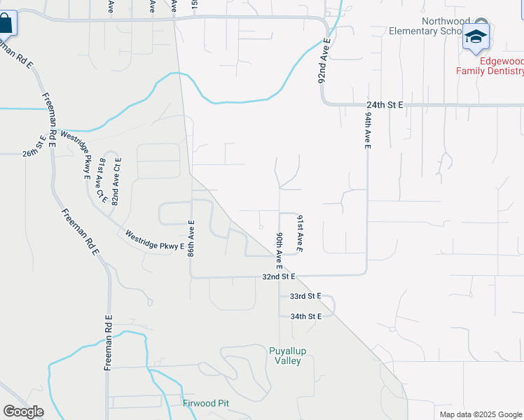 map of restaurants, bars, coffee shops, grocery stores, and more near 8408 28th Street Court East in Edgewood