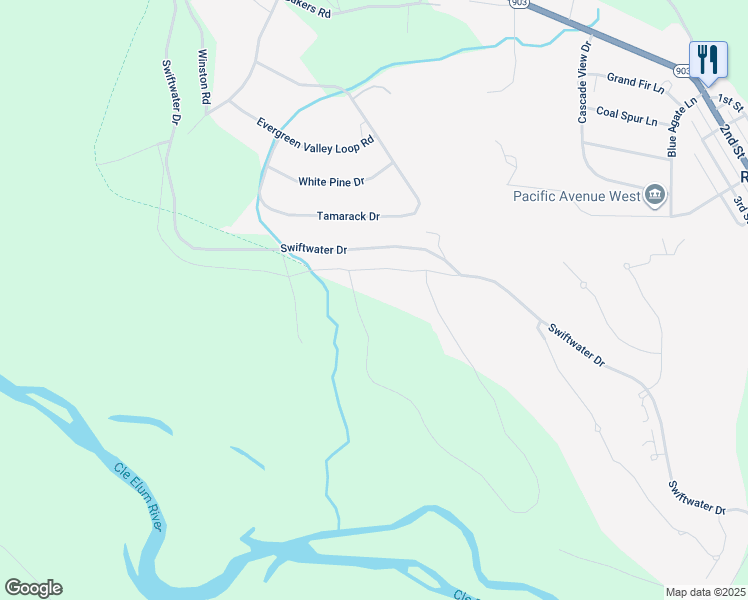 map of restaurants, bars, coffee shops, grocery stores, and more near 1891 Wanawish Loop in Cle Elum