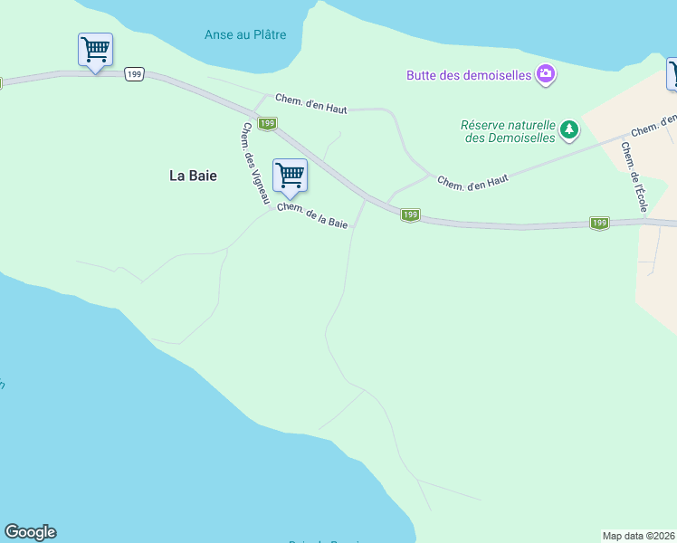 map of restaurants, bars, coffee shops, grocery stores, and more near Chemin Martinet in Gaspésie–Îles-de-la-Madeleine