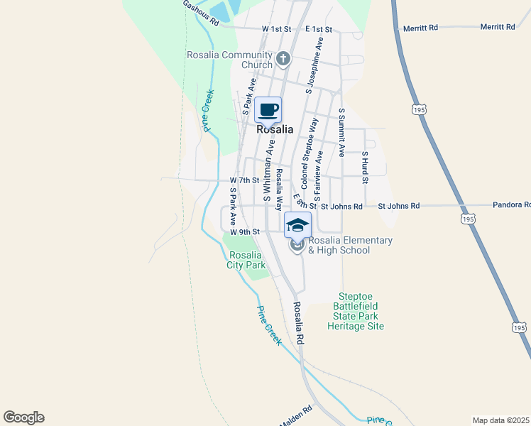 map of restaurants, bars, coffee shops, grocery stores, and more near 800-900 Inland Empire Hwy in Rosalia