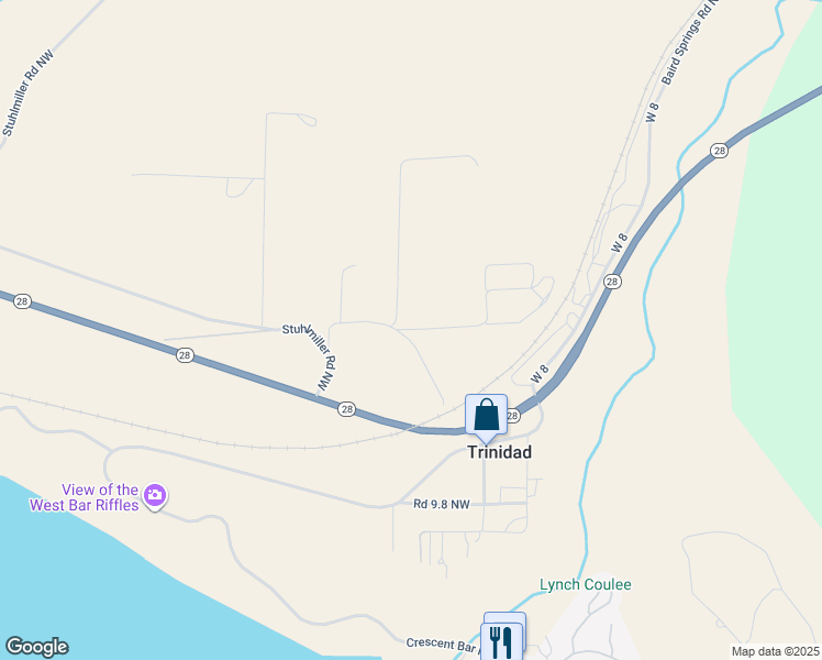 map of restaurants, bars, coffee shops, grocery stores, and more near 23832 Fine Wine Road North West in Quincy