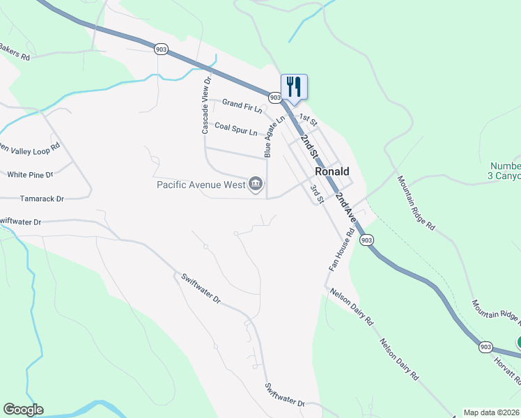 map of restaurants, bars, coffee shops, grocery stores, and more near 158 Pacific Avenue West in Cle Elum