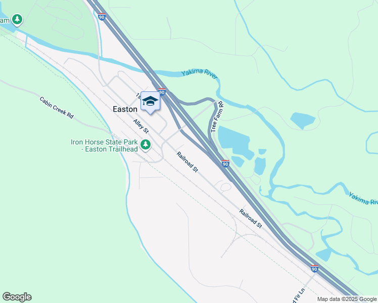 map of restaurants, bars, coffee shops, grocery stores, and more near 2301 Railroad Street in Easton