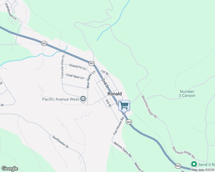 map of restaurants, bars, coffee shops, grocery stores, and more near 260 1st Street in Ronald