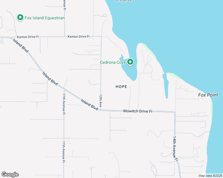 map of restaurants, bars, coffee shops, grocery stores, and more near 1157 12th Avenue Fi in Fox Island