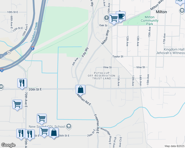 map of restaurants, bars, coffee shops, grocery stores, and more near 2308 7th Ave in Milton