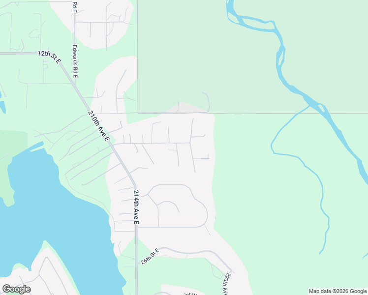 map of restaurants, bars, coffee shops, grocery stores, and more near 21712 18th Street East in Lake Tapps