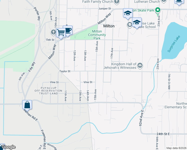 map of restaurants, bars, coffee shops, grocery stores, and more near 2008 14th Avenue in Milton