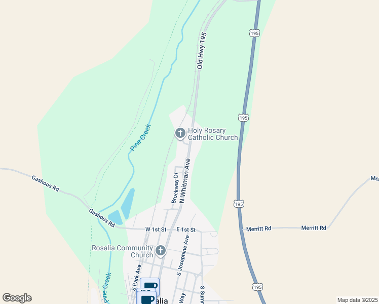 map of restaurants, bars, coffee shops, grocery stores, and more near 534 North Whitman Avenue in Rosalia