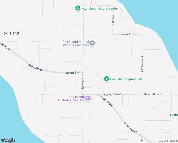 map of restaurants, bars, coffee shops, grocery stores, and more near 913 Indigo Drive in Fox Island