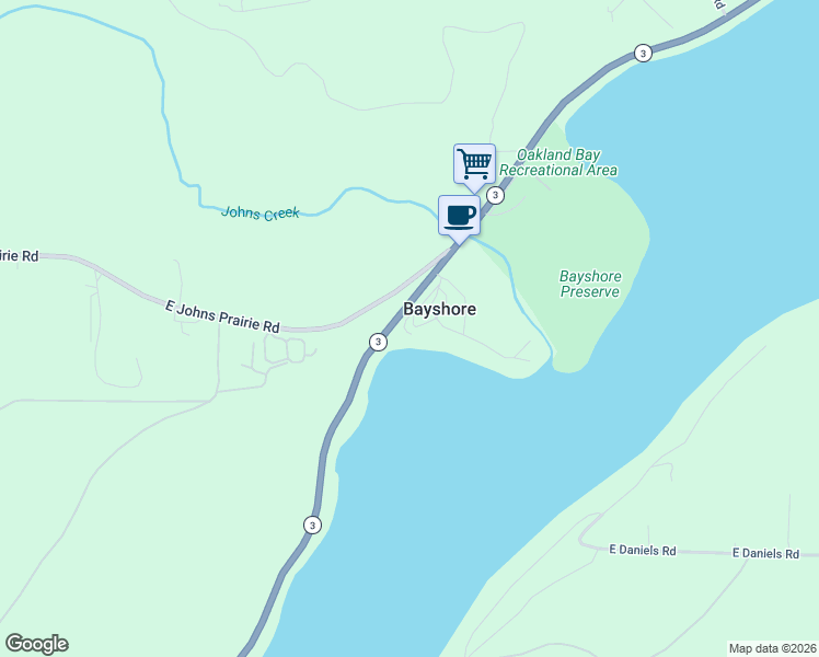 map of restaurants, bars, coffee shops, grocery stores, and more near 150 East Gravelly Beach Lane in Shelton