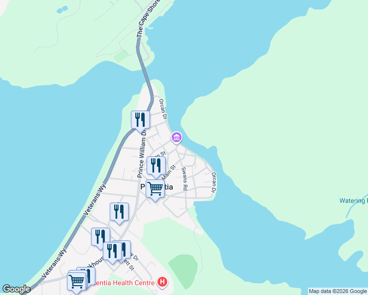 map of restaurants, bars, coffee shops, grocery stores, and more near Orcan Drive in Placentia