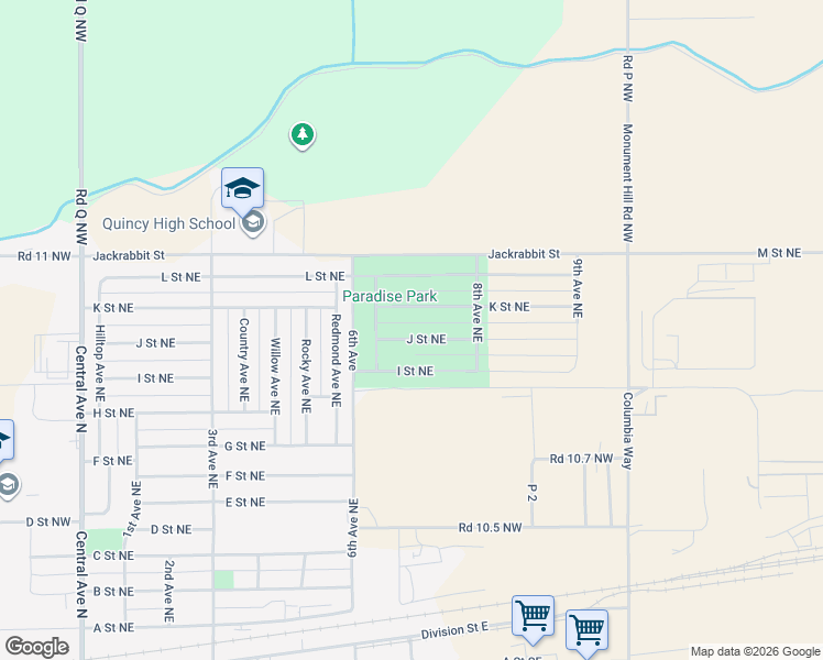 map of restaurants, bars, coffee shops, grocery stores, and more near 710 K Street Northeast in Quincy