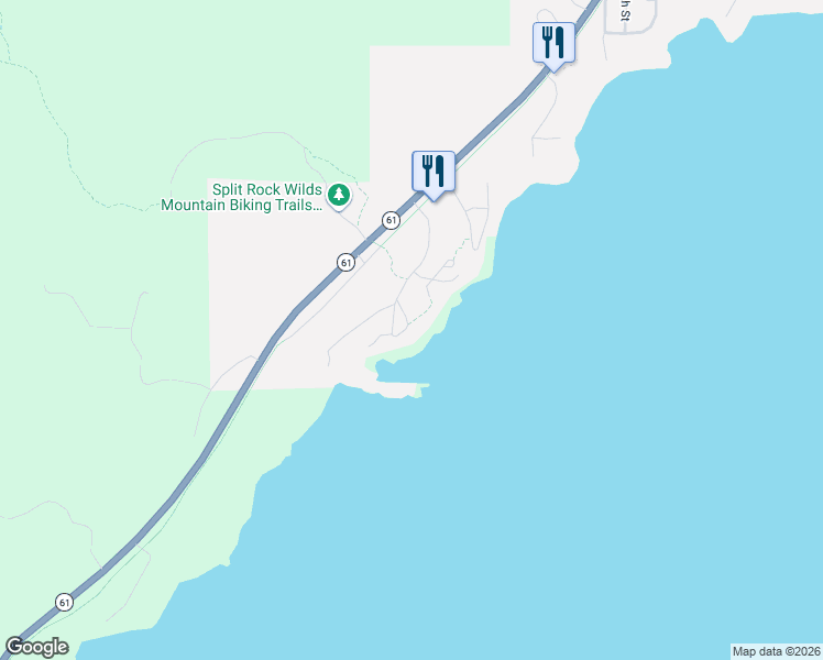 map of restaurants, bars, coffee shops, grocery stores, and more near 4614 Minnesota 61 in Beaver Bay