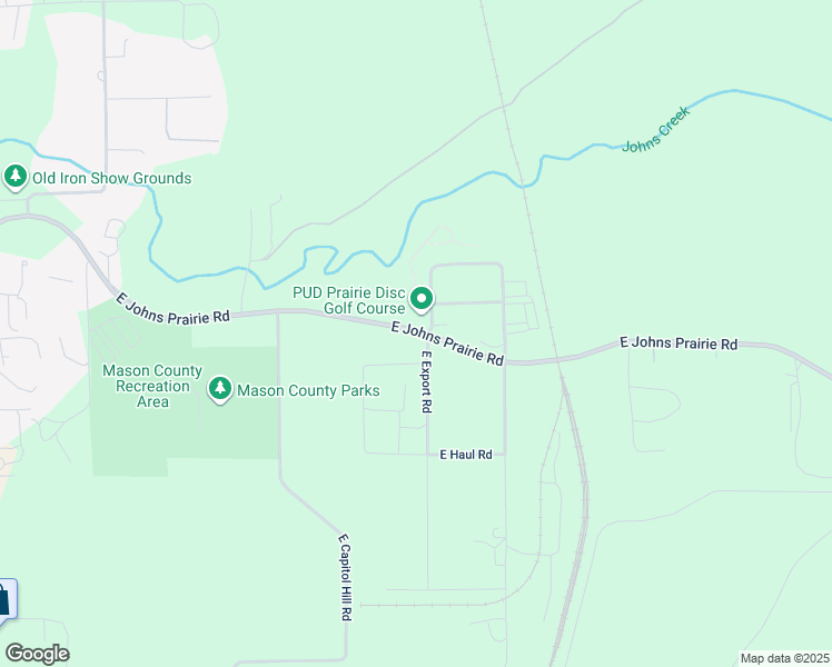 map of restaurants, bars, coffee shops, grocery stores, and more near 2491-2649 East Johns Prairie Road in Shelton