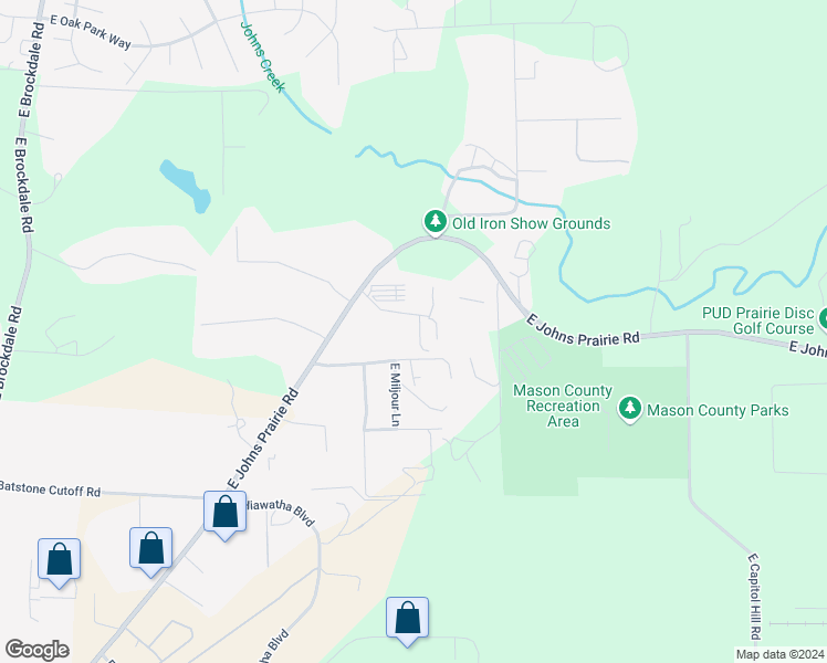 map of restaurants, bars, coffee shops, grocery stores, and more near 142 Aloha Lane in Shelton