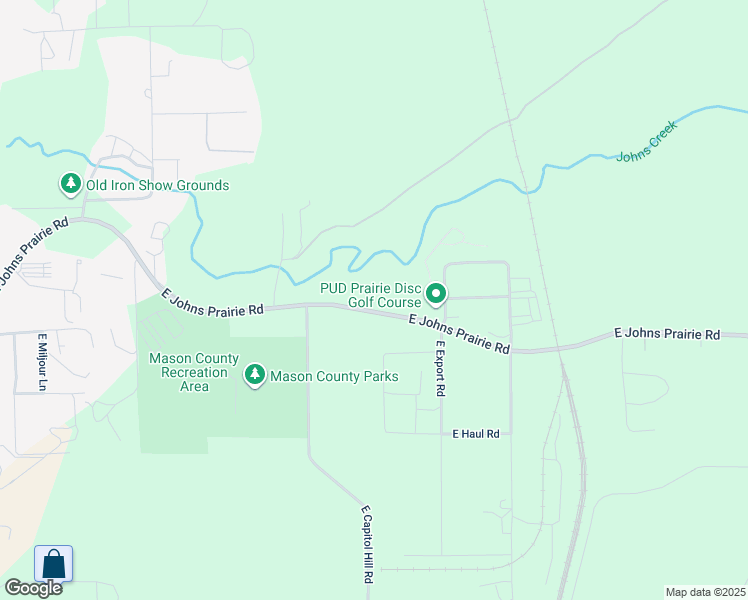 map of restaurants, bars, coffee shops, grocery stores, and more near 2491 East Johns Prairie Road in Shelton