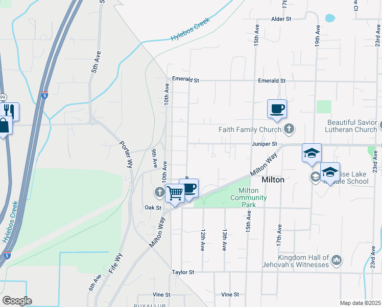 map of restaurants, bars, coffee shops, grocery stores, and more near 1010 11th Avenue in Milton