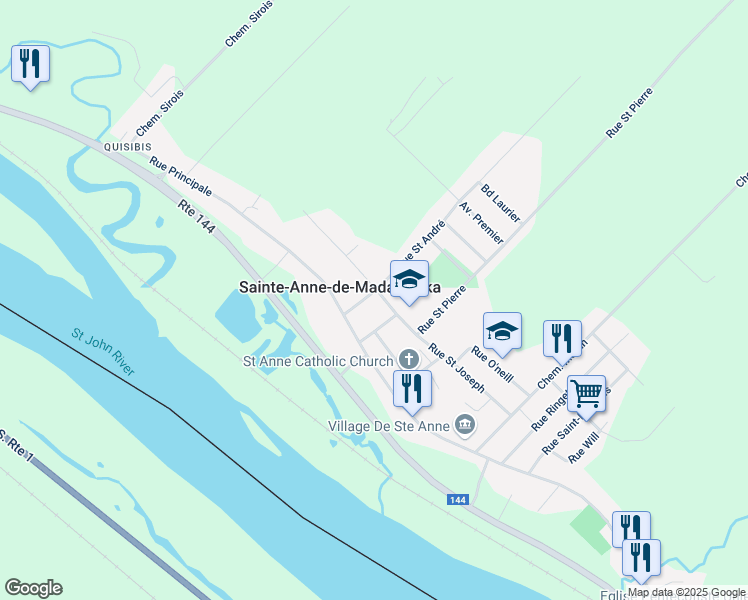 map of restaurants, bars, coffee shops, grocery stores, and more near in Sainte-Anne-de-Madawaska