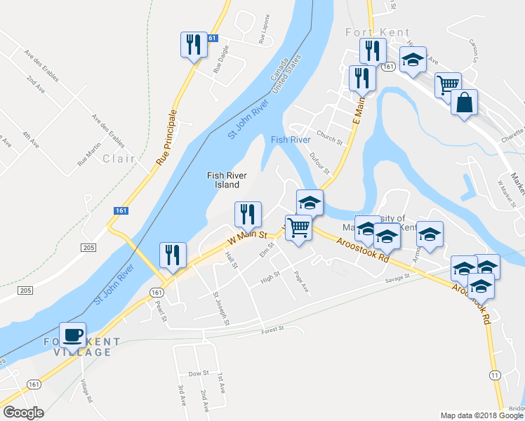 map of restaurants, bars, coffee shops, grocery stores, and more near 22 Grendell Road in Mapleton