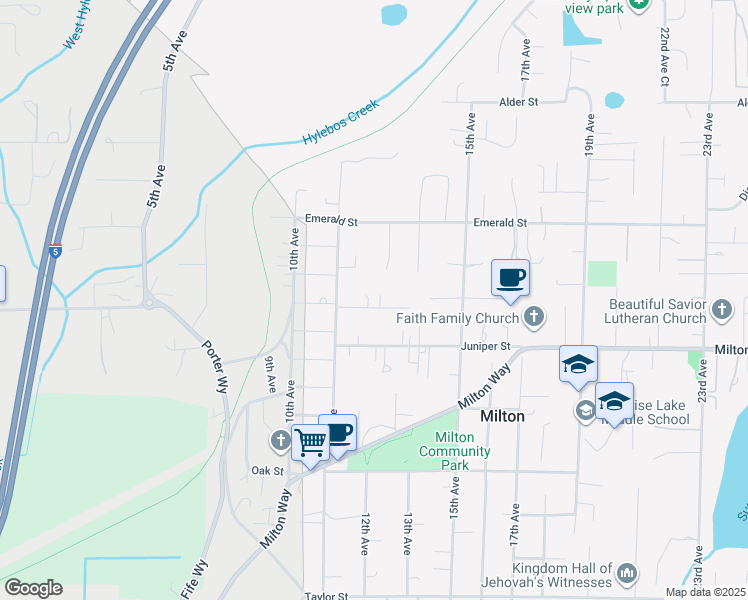map of restaurants, bars, coffee shops, grocery stores, and more near 1110 Hemlock Street in Milton