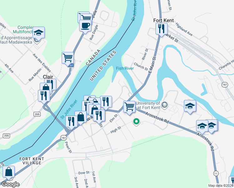 map of restaurants, bars, coffee shops, grocery stores, and more near 22 Grendell Road in Mapleton