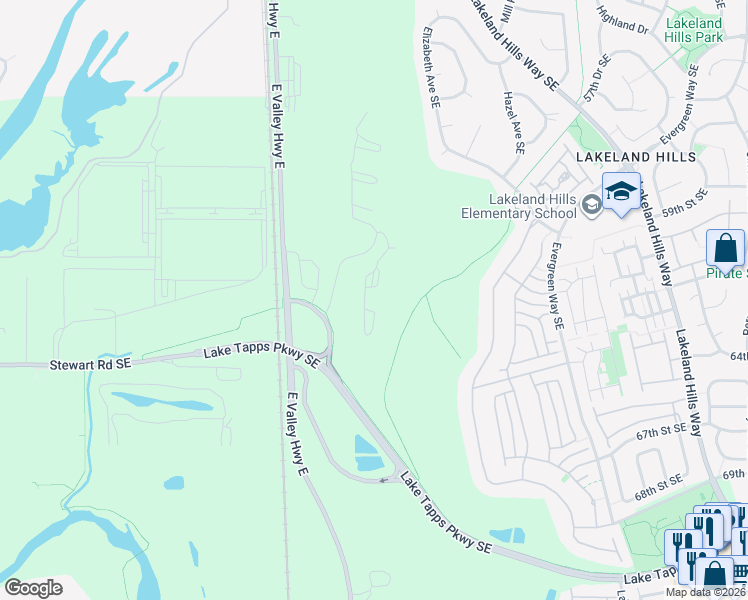 map of restaurants, bars, coffee shops, grocery stores, and more near 6250 Terrace View Lane in Auburn